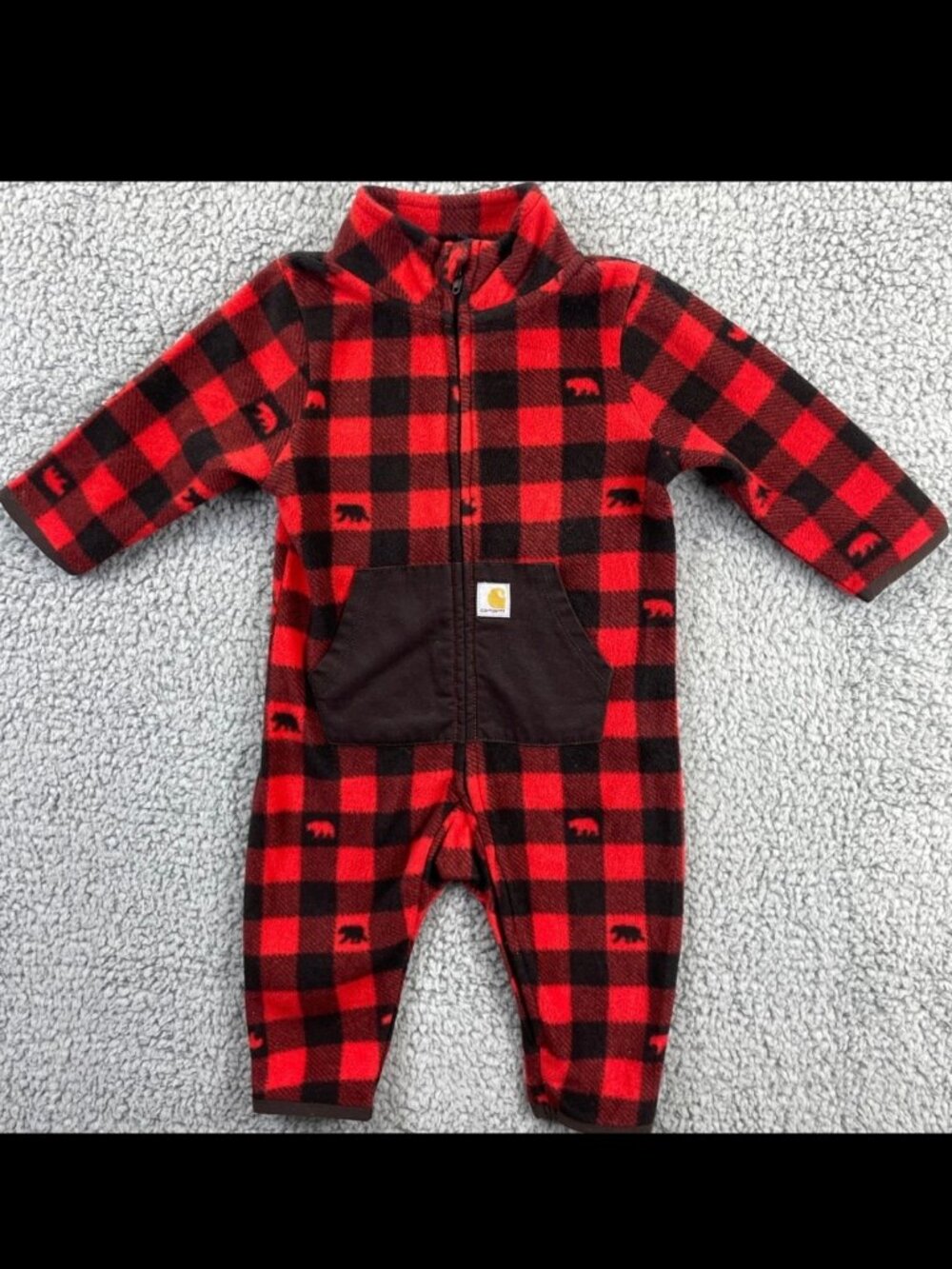 Carhartt Onesie Red Plaid Baby 12m